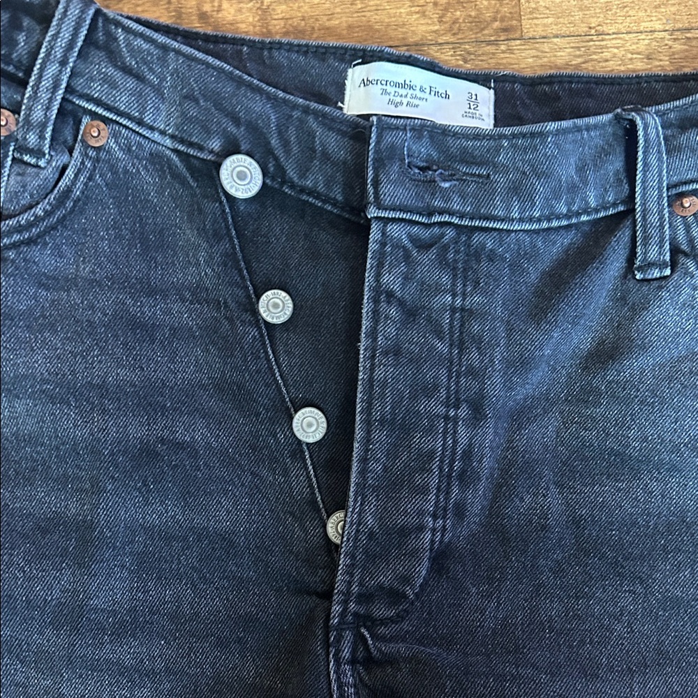 Abercrombie and Fitch Black Denim Shorts - Picture 3 of 3
